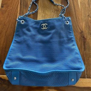 CHANEL Up in the Air Perforated Crossbody Tote